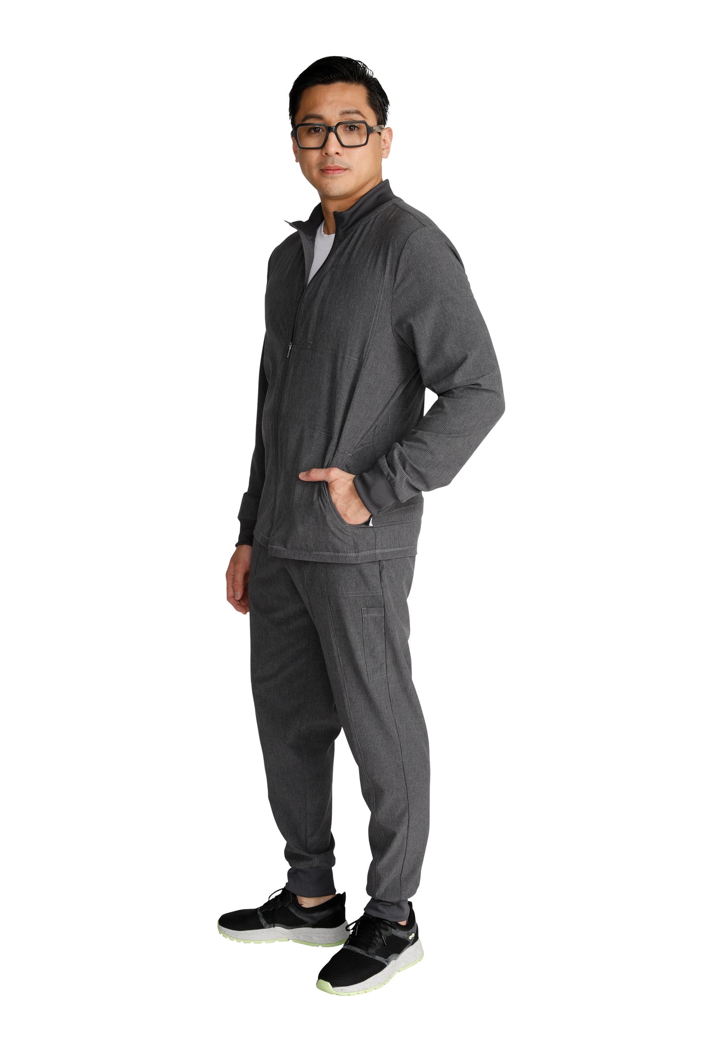 Heather Pewter - Cherokee Collection Men's Zip Front Jacket