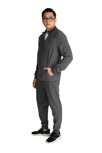 Heather Pewter - Cherokee Collection Men's Zip Front Jacket