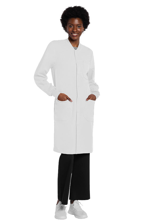 White - Project Lab by Cherokee 40" Unisex Snap Front Lab Coat