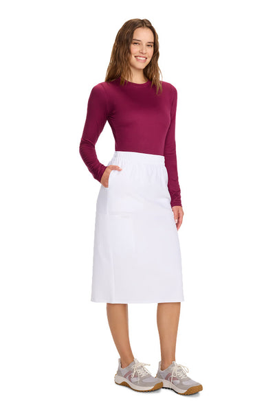 White - Cherokee Workwear Originals Ultra Elastic Waist Skirt