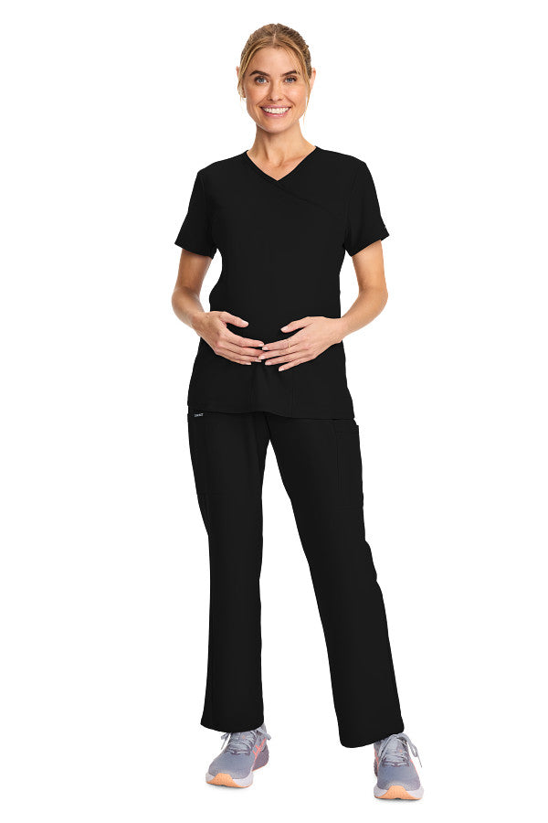 Black - Cherokee Workwear Originals Ultra Maternity V-Neck Top