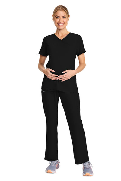 Black - Cherokee Workwear Originals Ultra Maternity V-Neck Top