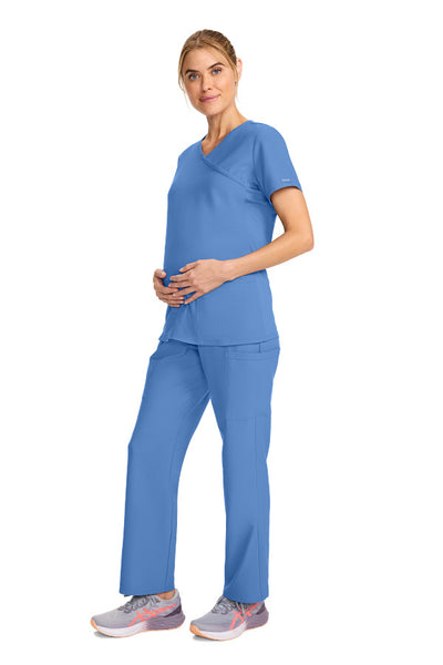 Ciel Blue - Cherokee Workwear Originals Ultra Maternity V-Neck Top