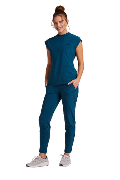 Caribbean Blue - Cherokee Infinity Mock Neck Top