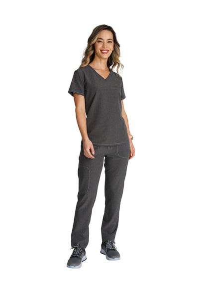 Heather Pewter - Cherokee Collection Tuckable V-Neck Top