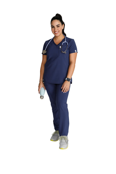 Navy - Cherokee Collection Tuckable V-Neck Top