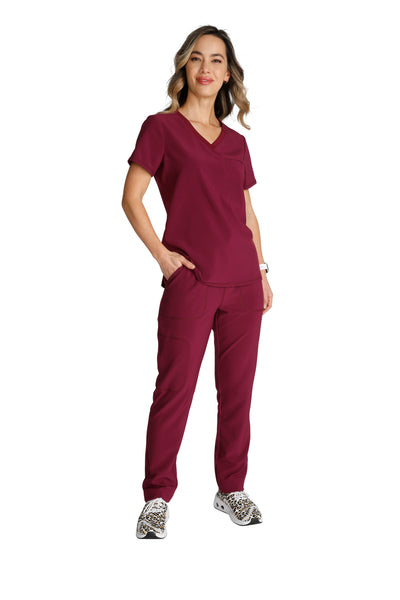 Wine - Cherokee Collection Tuckable V-Neck Top