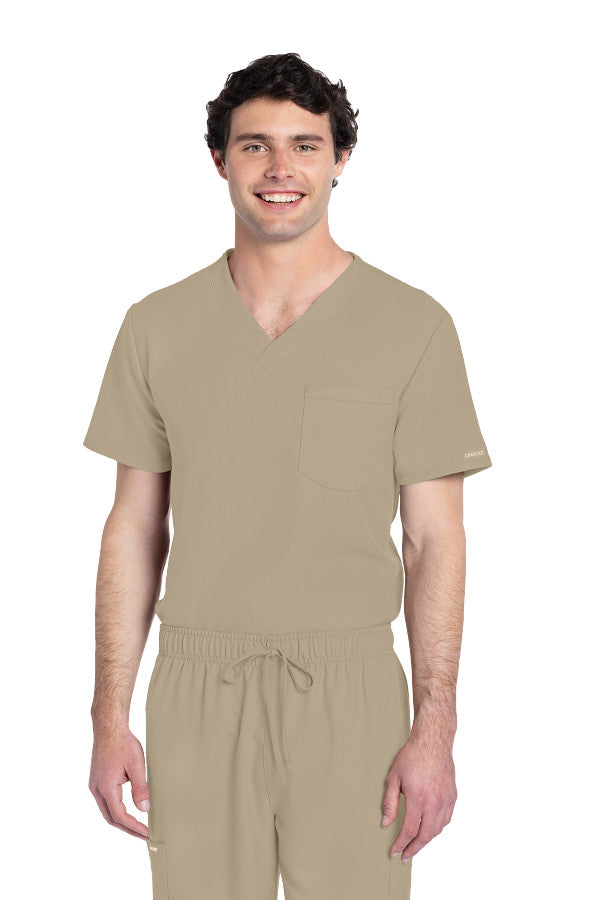 Khaki - Cherokee Workwear Originals Ultra Unisex Tuckable V-Neck Top