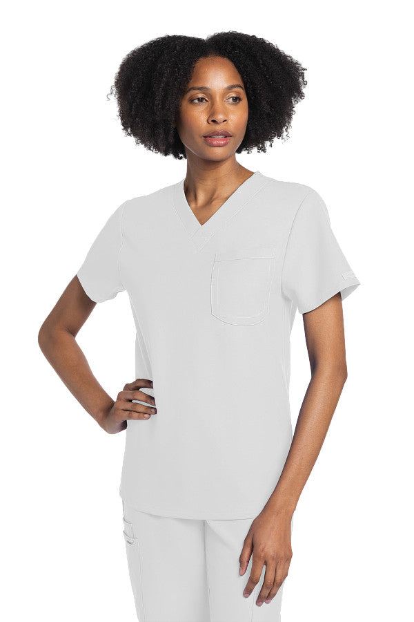 White - Cherokee Workwear Originals Ultra Unisex Tuckable V-Neck Top