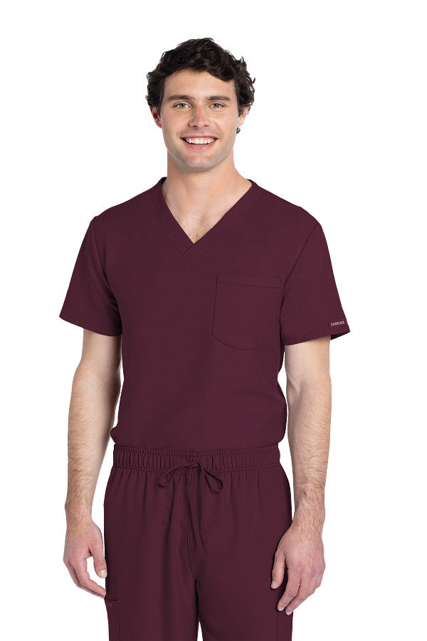 Wine - Cherokee Workwear Originals Ultra Unisex Tuckable V-Neck Top