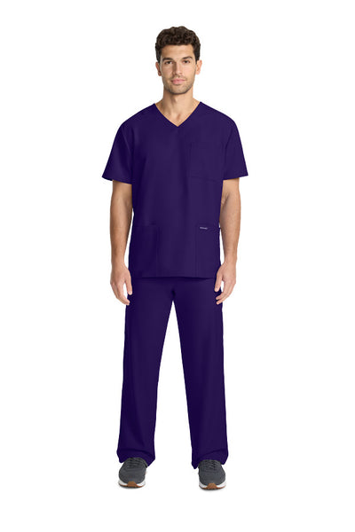 Grape - Cherokee Workwear Originals Ultra Men's Tuckable V-Neck Top