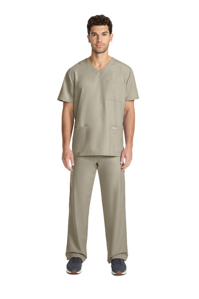 Khaki - Cherokee Workwear Originals Ultra Men's Tuckable V-Neck Top