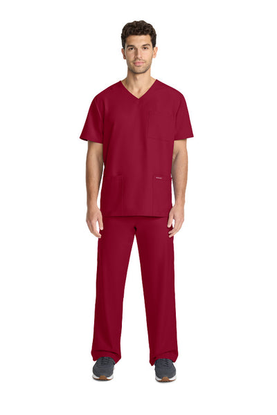 Red - Cherokee Workwear Originals Ultra Men's Tuckable V-Neck Top