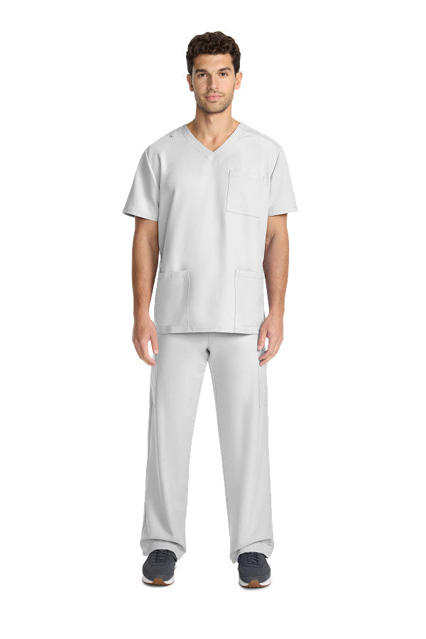 White - Cherokee Workwear Originals Ultra Men's Tuckable V-Neck Top