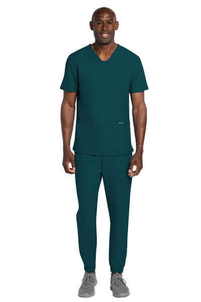 Caribbean Blue - Cherokee Workwear Originals Ultra Men's V-Neck Top