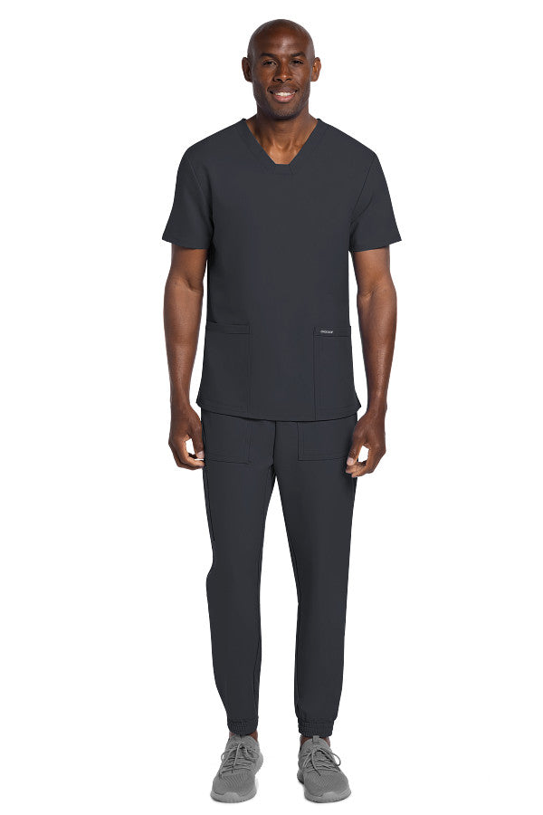 Pewter - Cherokee Workwear Originals Ultra Men's V-Neck Top