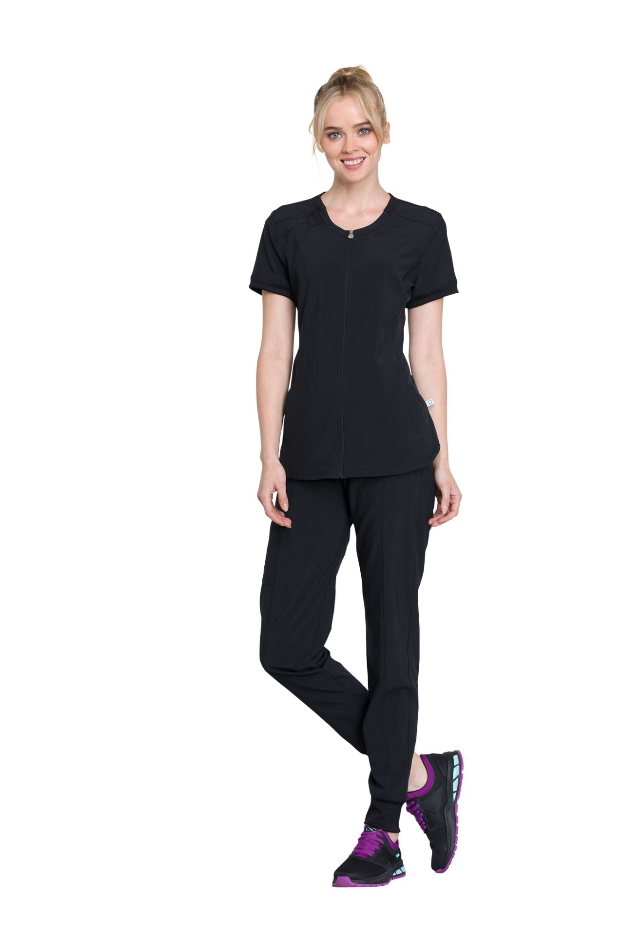 CLEARANCE Zip Front V-Neck Top