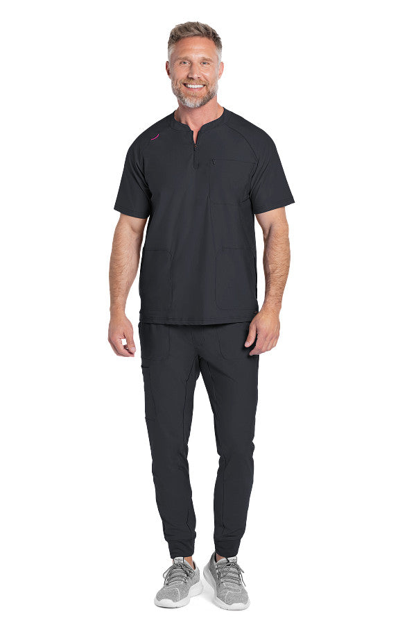 Pewter - Cherokee Form Men's Quarter Zip Henley Top