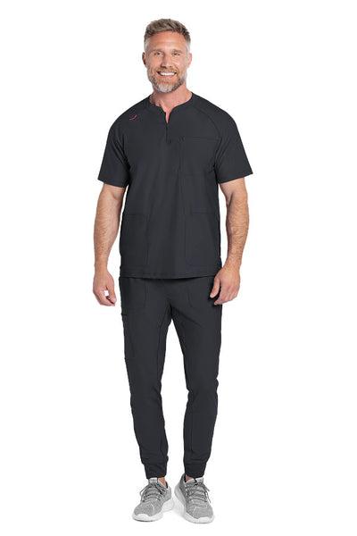 Pewter - Cherokee Form Men's Quarter Zip Henley Top