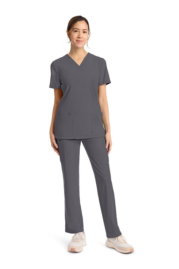 Pewter - Cherokee Achieve V-Neck Top
