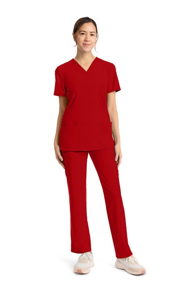 Red - Cherokee Achieve V-Neck Top