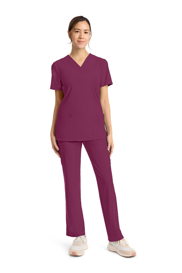Wine - Cherokee Achieve V-Neck Top