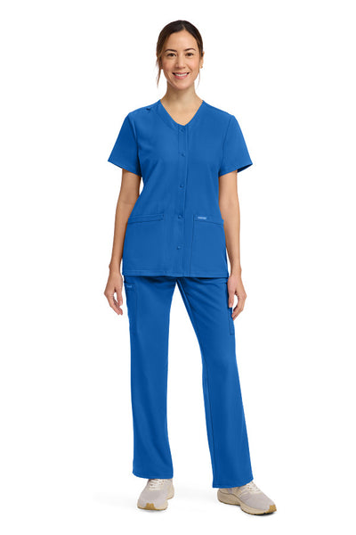 Royal - Cherokee Workwear Originals Ultra Snap Front Top