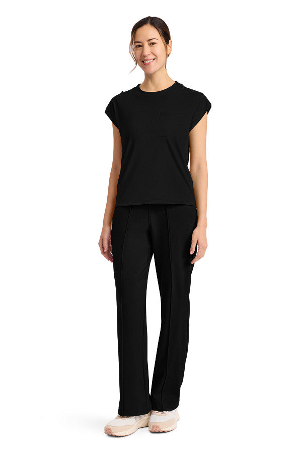 Black - Cherokee Achieve Crew Neck Top