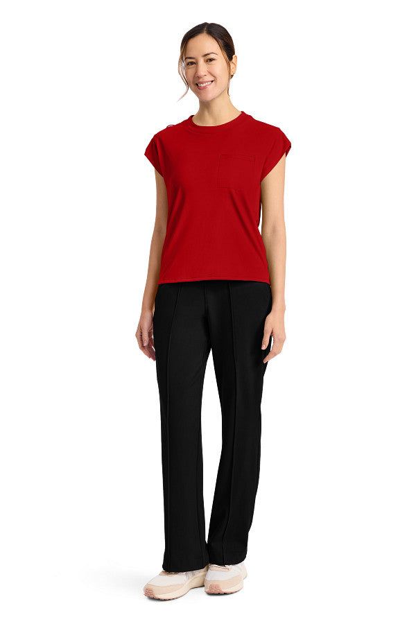 Red - Cherokee Achieve Crew Neck Top