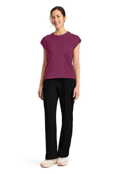 Wine - Cherokee Achieve Crew Neck Top