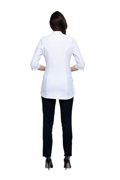 White - Cherokee Infinity Zip Front Tunic
