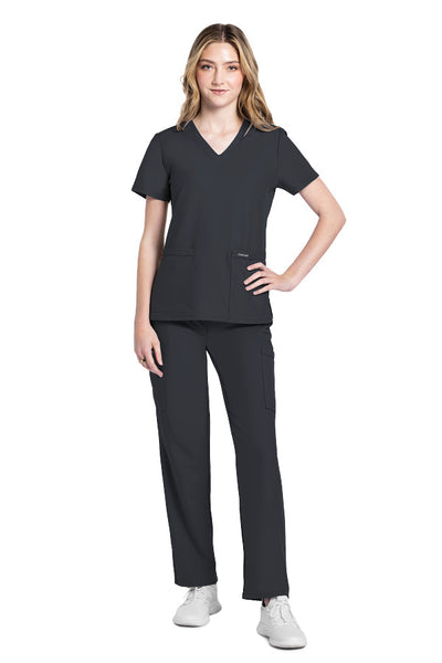 Pewter - Cherokee Workwear Originals Ultra V-Neck Top