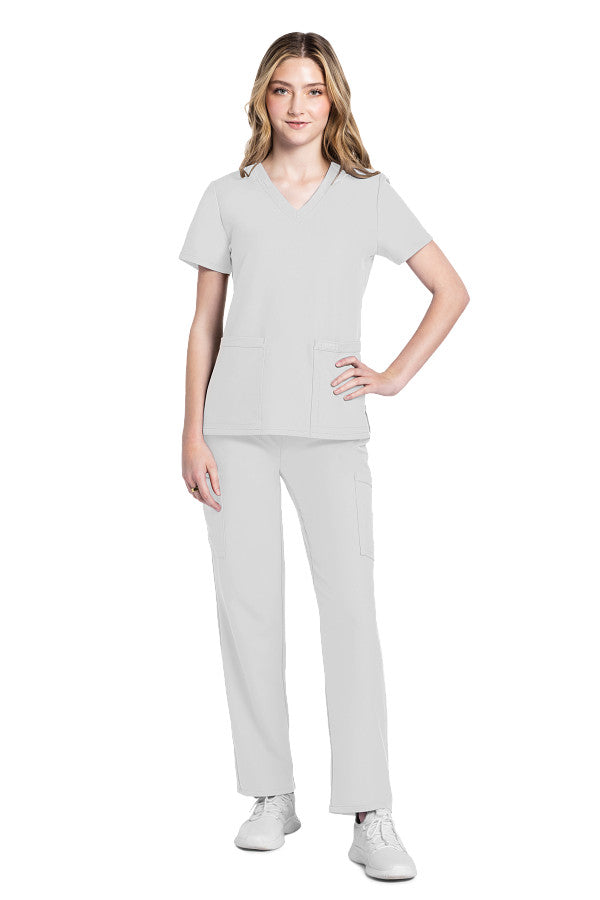 White - Cherokee Workwear Originals Ultra V-Neck Top