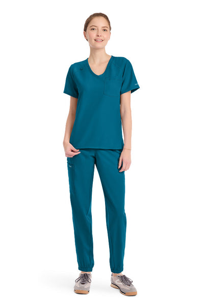 Caribbean Blue - Cherokee Workwear Originals Ultra Tuckable V-Neck Top