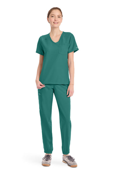 Teal Blue - Cherokee Workwear Originals Ultra Tuckable V-Neck Top