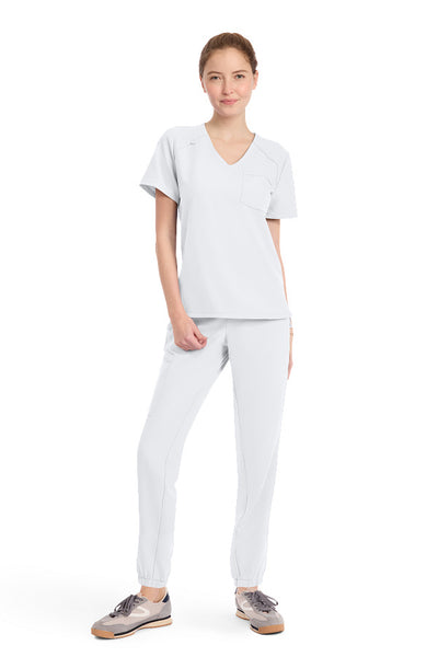 White - Cherokee Workwear Originals Ultra Tuckable V-Neck Top