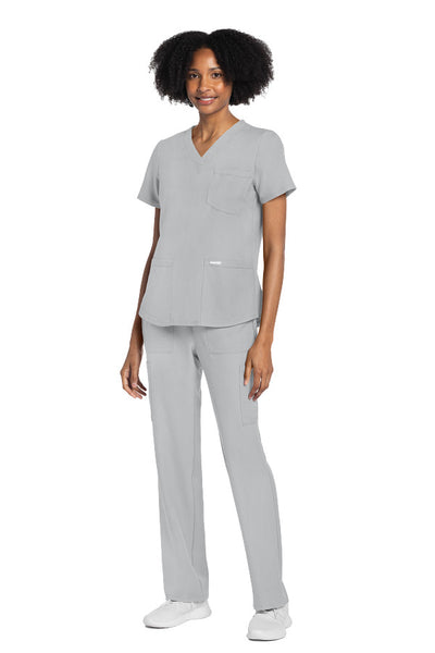 Grey - Cherokee Workwear Originals Ultra V-Neck Top