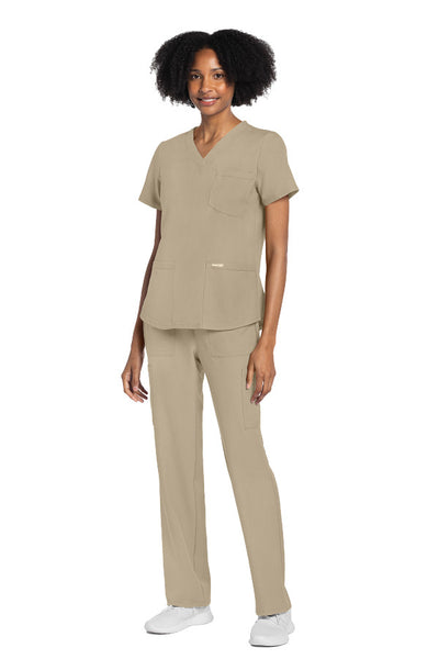 Khaki - Cherokee Workwear Originals Ultra V-Neck Top