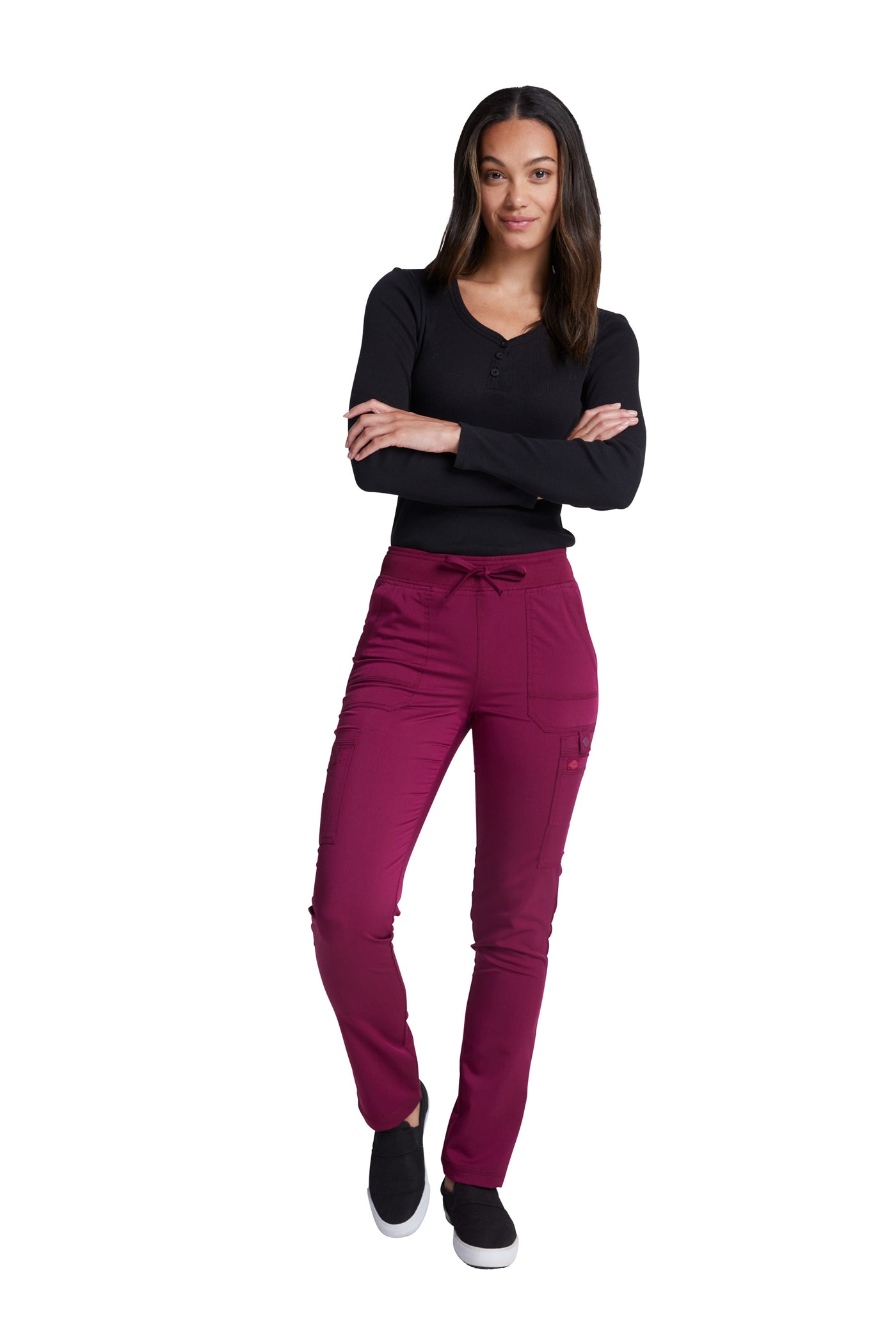 Wine - Dickies Balance Mid Rise Drawstring Cargo Pant