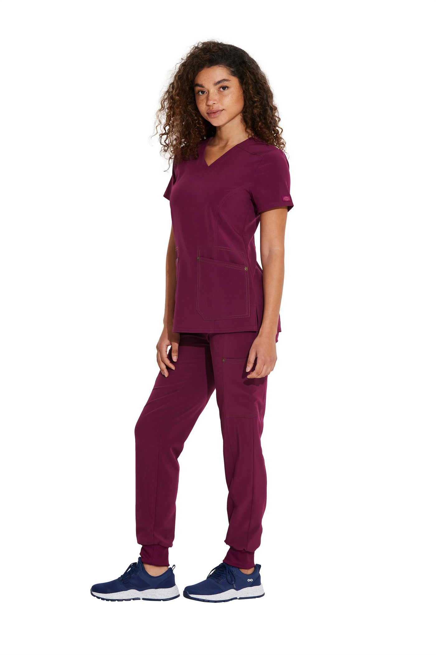 Wine - Dickies Riveting V-Neck Top