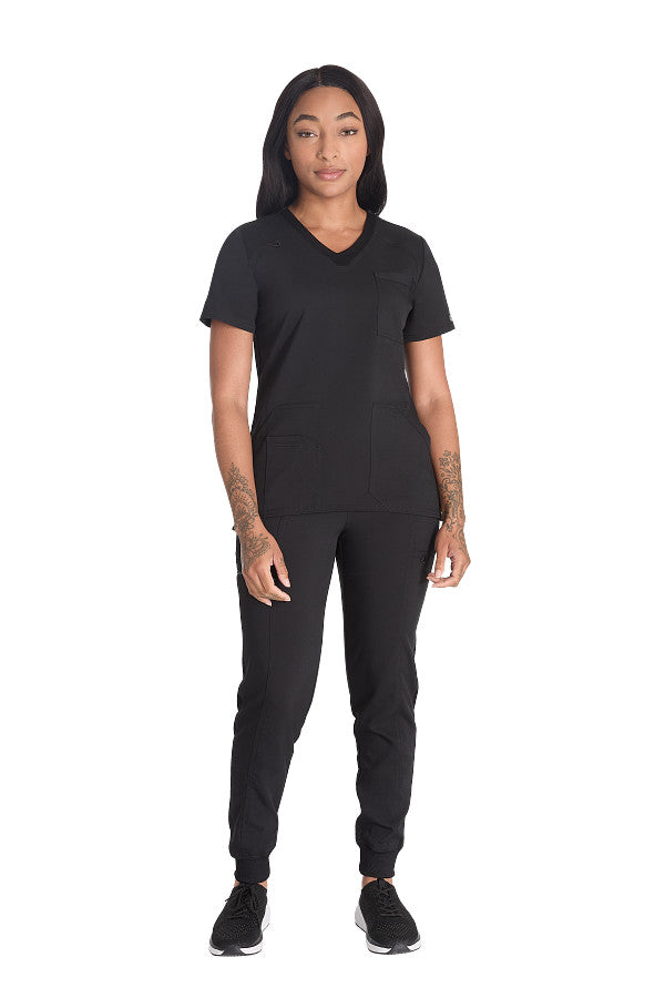Black - Dickies Balance High Low Hem V-Neck Top