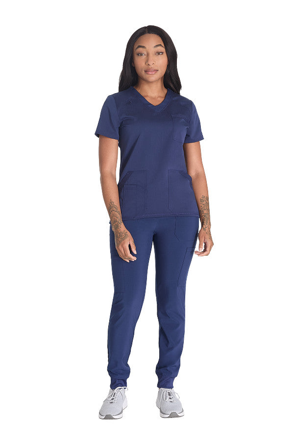 Navy - Dickies Balance High Low Hem V-Neck Top
