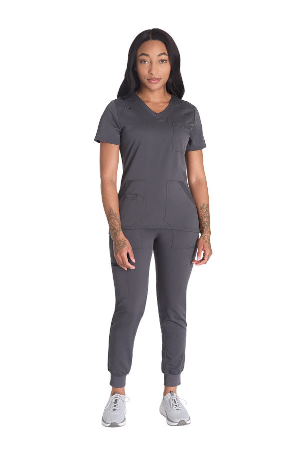 Pewter - Dickies Balance High Low Hem V-Neck Top