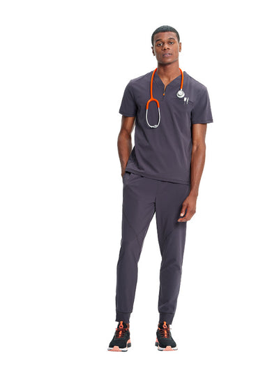 Pewter - Infinity GNR8 Men's Partial Zip V-Neck Top