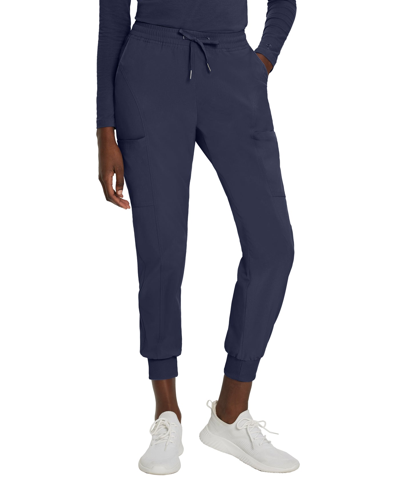 Navy - White Cross Fit Cargo Jogger Scrub Pants