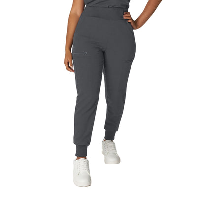 Dark Pewter - White Cross V-Tess Jogger with Jersey Knit Contrast
