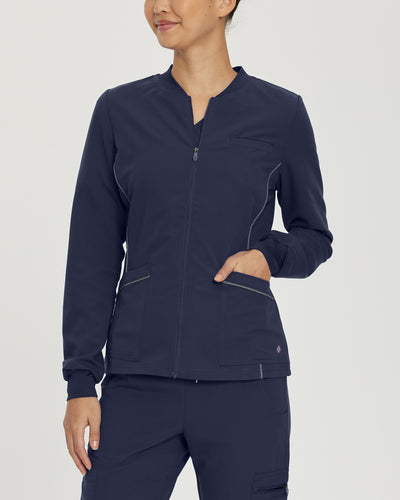 Navy - White Cross V-Tess Warm Up Jacket