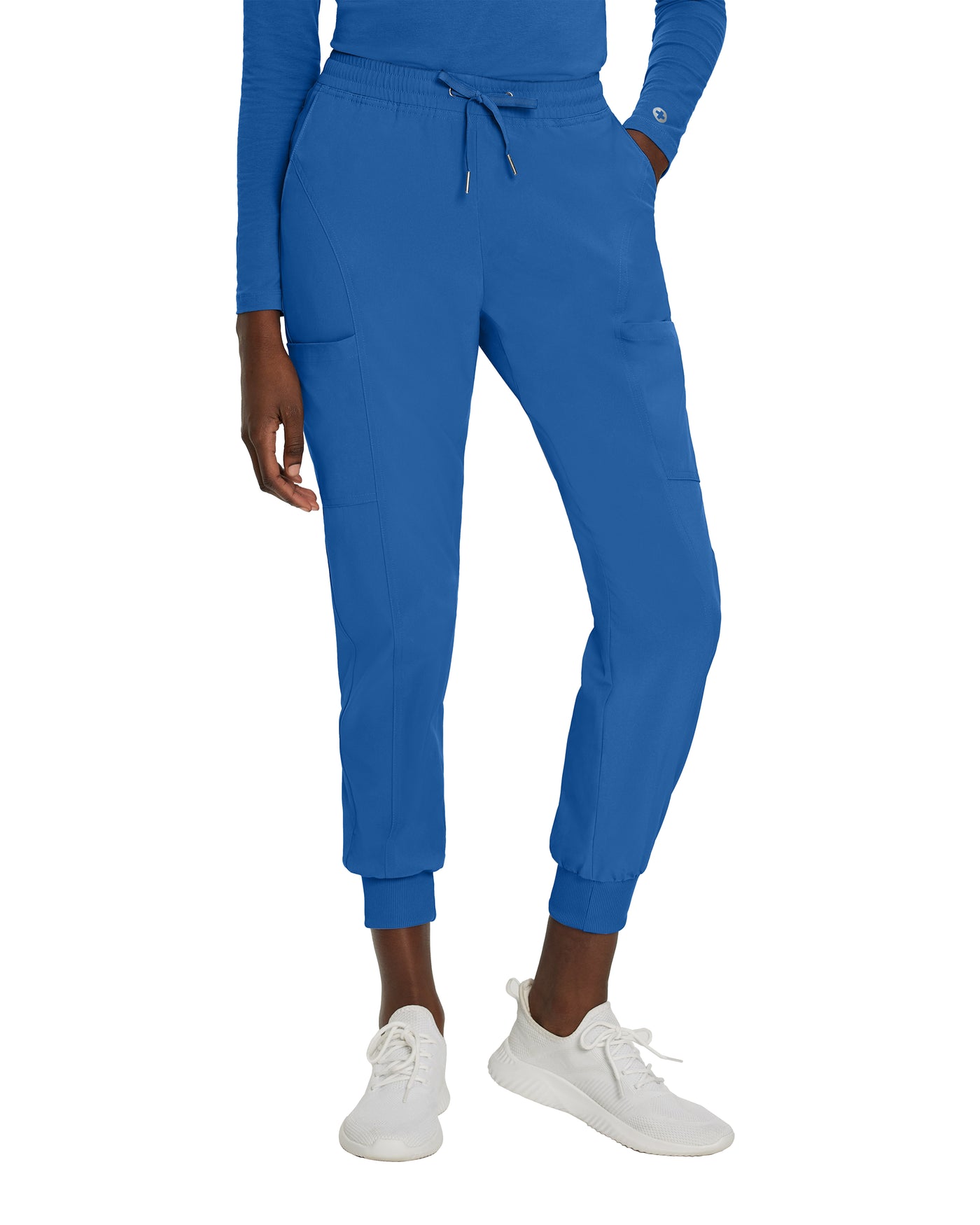 Royal - White Cross Fit Cargo Jogger Scrub Pants