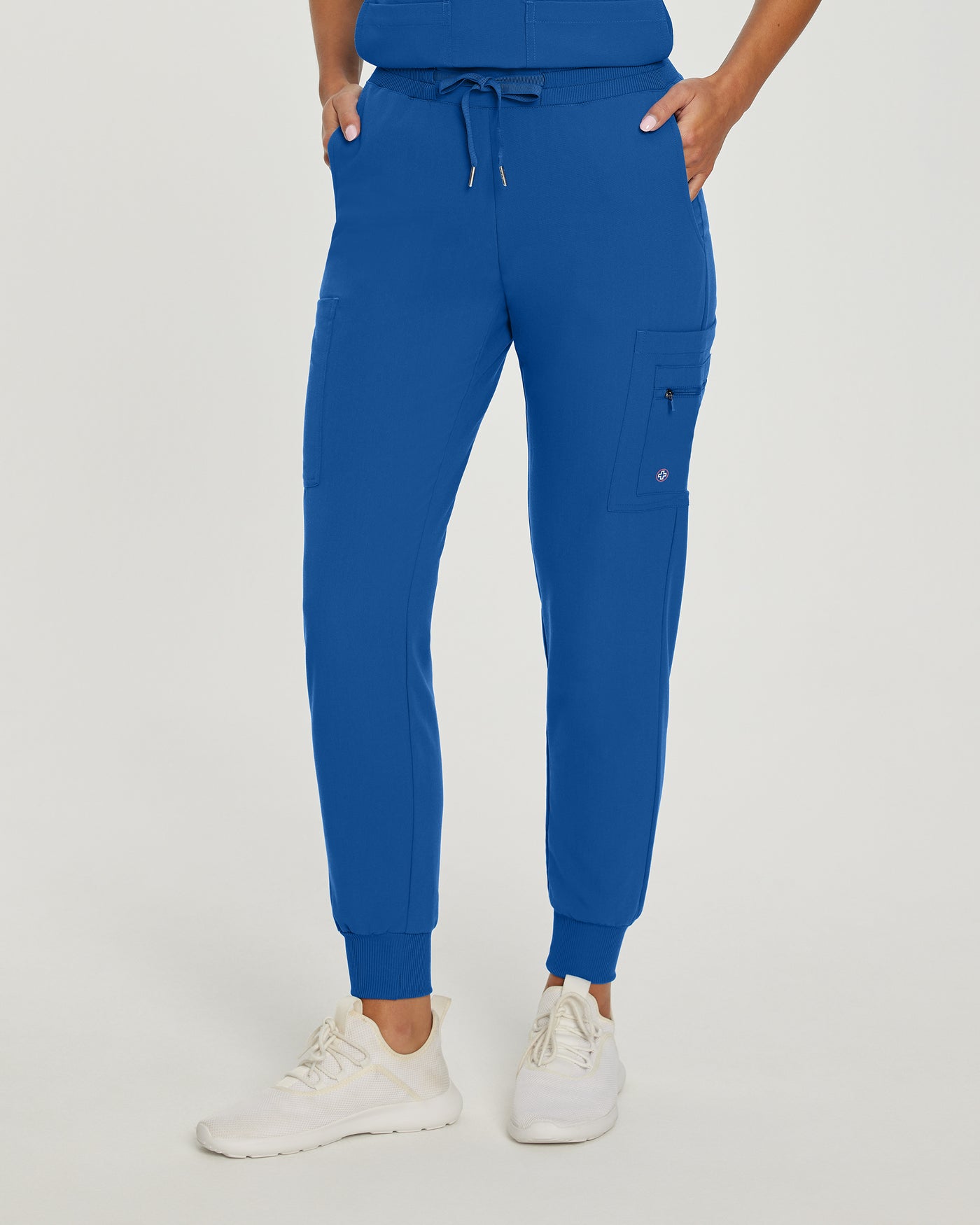 Royal - White Cross V-Tess Banded Bottom Jogger Scrub Pants