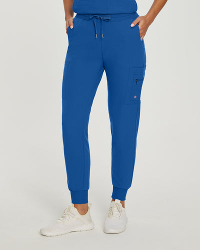 Royal - White Cross V-Tess Banded Bottom Jogger Scrub Pants